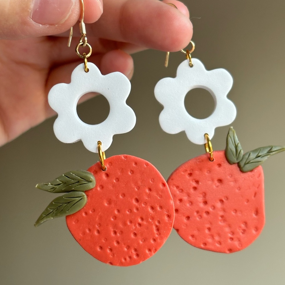 Summer Oranges Clay Earrings